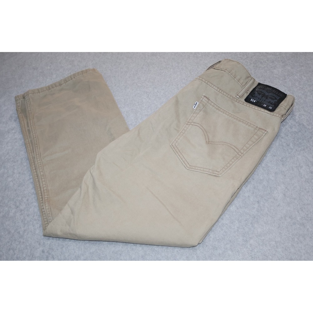 Levi's Strauss & Co 514 Straight Fit Pants Mens 38x30 Khaki Tan Twill Cotton